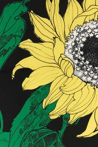 Alexander Mcqueen Floral Print Silk Scarf In Rectangular Shape In Multi