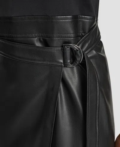 Dkny Women's Short Sleeve Mock Neck Fit & Flare Dress In Black