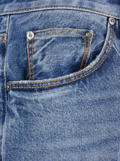 Pt Torino Light-blue Jeans With Logo Patch On The Rear And Belt Loops In Denim Man In Blue