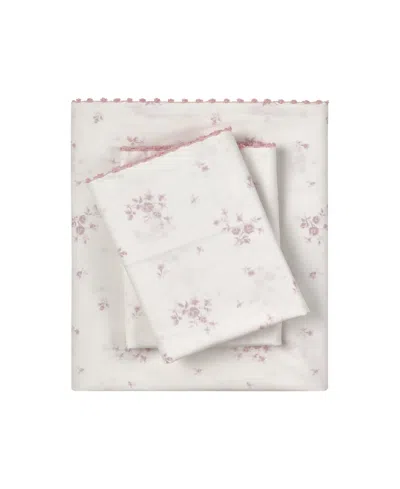 Sunham Callie Floral 200-thread Count 4-pc. Sheet Set, Queen In Pink