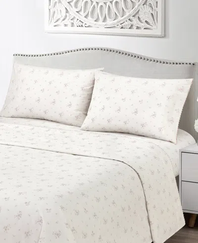 Sunham Callie Floral 200-thread Count 4-pc. Sheet Set, Queen In Pink