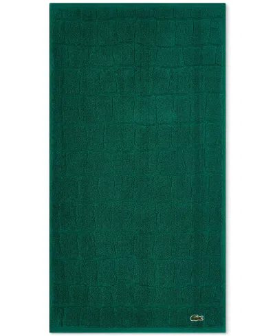 Lacoste Home Heritage Croc Scale Cotton Bath Towel, 30" X 56" In Green