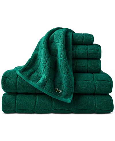 Lacoste Home Heritage Croc Scale Cotton Bath Towel, 30" X 56" In Green