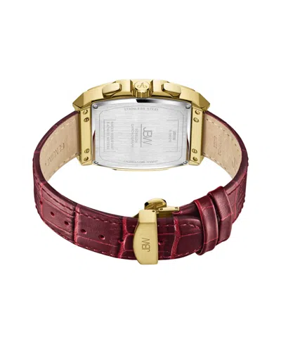Jbw Echelon Diamond Chronograph Croc Embossed Leather Strap Watch, 41mm In Burgundy