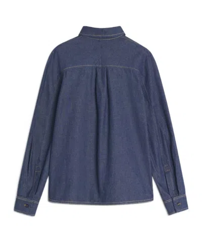 Maison Kitsuné Designed Back Fitted Shirt In Purple