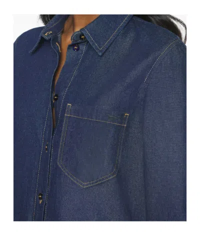 Maison Kitsuné Designed Back Fitted Shirt In Purple