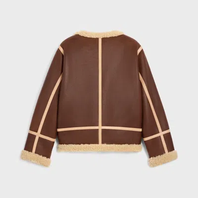 Celine Jacket In Lamb Shearling In Brown