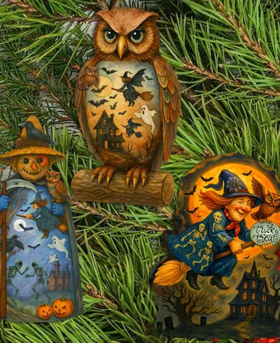 Designocracy Spooky Halloween Clip Ornaments, Set Of 3 In Multi
