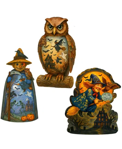 Designocracy Spooky Halloween Clip Ornaments, Set Of 3 In Multi