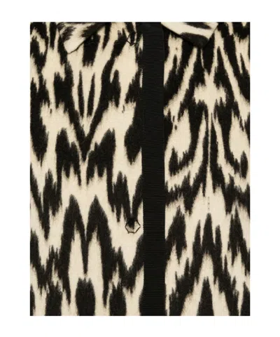 Forte Forte Long Animal Print Coat Featuring Pockets In Animal Print