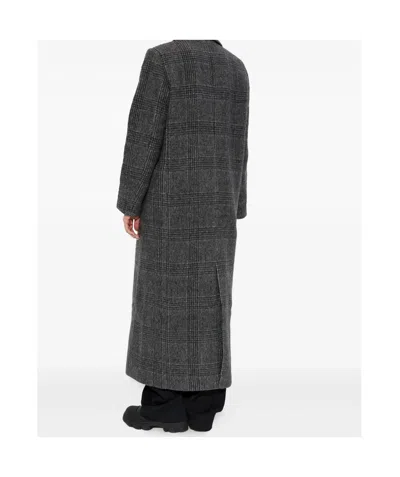 Samsoe & Samsoe Sajilla Double-breasted Checked Coat In Black
