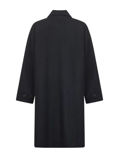 Studio Nicholson Long Coat With Buttoned Cuffs And Pockets In Black