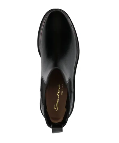 Santoni "forestlow" Elastic Ankle Boot In Black