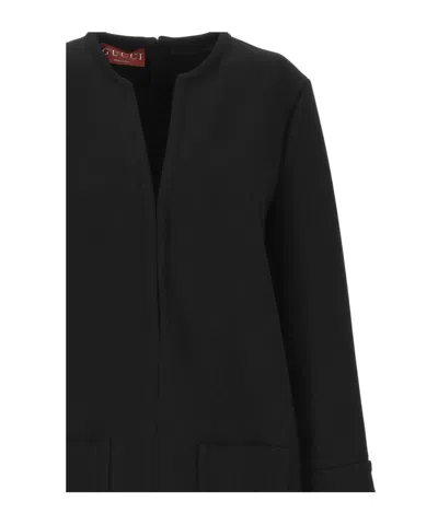 Gucci Wool Mini Dress In Black