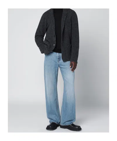 Roberto Collina Anthracite Grey Jacket-style Cardigan In Black