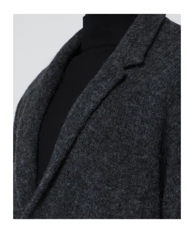 Roberto Collina Anthracite Grey Jacket-style Cardigan In Black