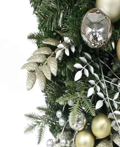 Puleo 28" Pre-lit Adorned Artificial Banister Swag In Multi