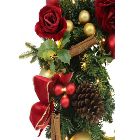 Puleo 10" Pre-lit Artificial Adorned Battery-operated Garland In Multi