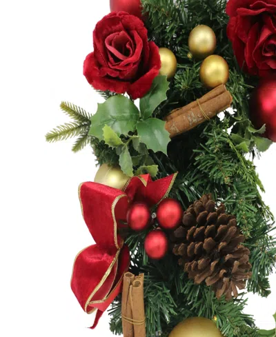 Puleo 10" Pre-lit Artificial Adorned Battery-operated Garland In Multi