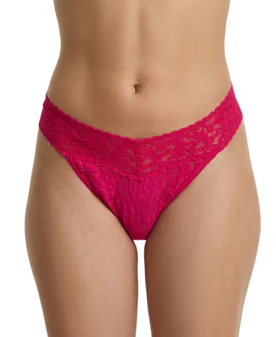 Hanky Panky Women's Signature Lace Original Rise Thong In Pink
