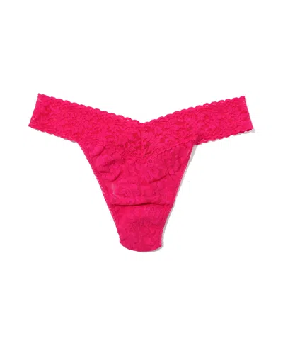 Hanky Panky Women's Signature Lace Original Rise Thong In Pink