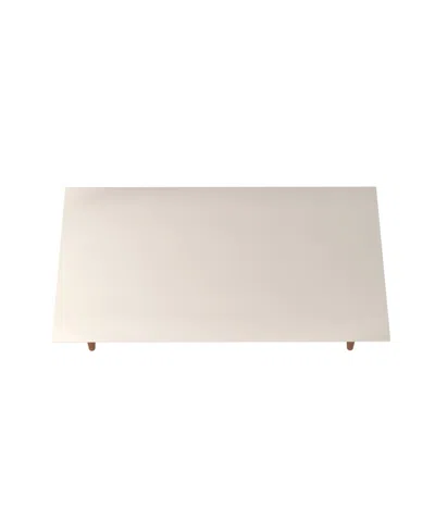 Manhattan Comfort Utopia 17.52" Wood Low Rectangle Coffee Table In White