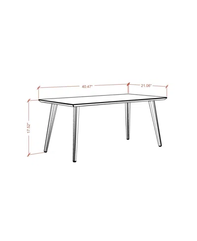 Manhattan Comfort Utopia 17.52" Wood Low Rectangle Coffee Table In White