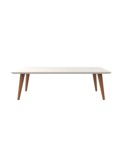Manhattan Comfort Utopia 17.52" Wood Low Rectangle Coffee Table In White