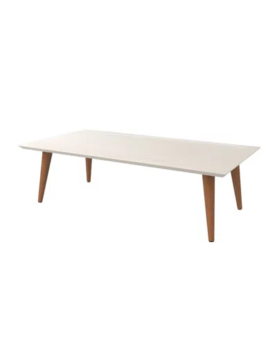 Manhattan Comfort Utopia 17.52" Wood Low Rectangle Coffee Table In White