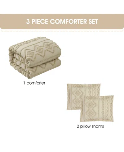 Stratford Park Aluma Geometric 3-pc. Comforter Set, Full In Neutral