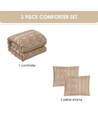 Stratford Park Aluma Geometric 3-pc. Comforter Set, Twin In Brown