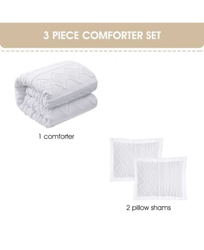 Stratford Park Aluma Geometric 3-pc. Comforter Set, King In White
