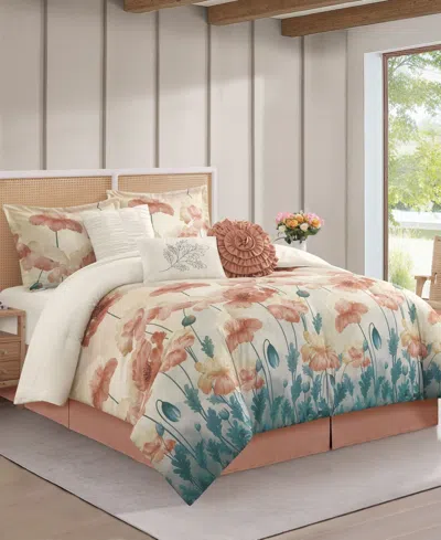 Stratford Park Jade Floral 7-pc. Comforter Set, Queen In Multi
