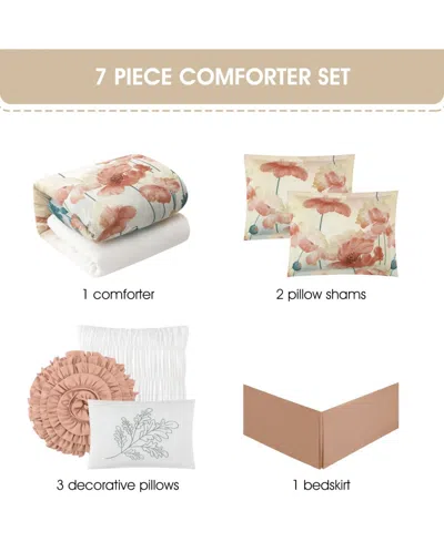Stratford Park Jade Floral 7-pc. Comforter Set, Queen In Multi