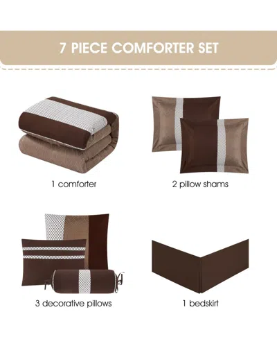 Stratford Park Corell Black 7-pc. Comforter Set, Queen In Brown