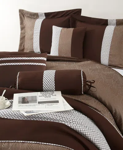 Stratford Park Corell Black 7-pc. Comforter Set, Queen In Brown