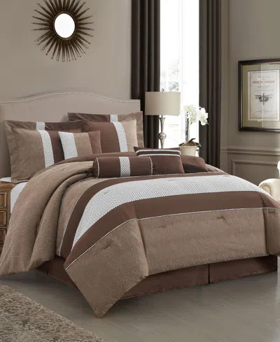 Stratford Park Corell Black 7-pc. Comforter Set, Queen In Brown