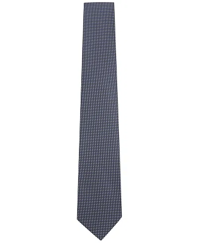 Tom Baine Men's Classic Pin Grid Pattern Tie In Blue