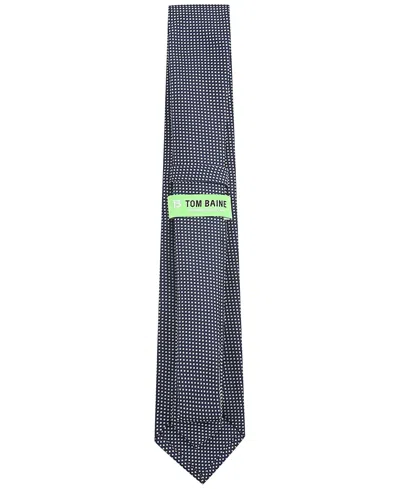 Tom Baine Men's Classic Pin Grid Pattern Tie In Blue