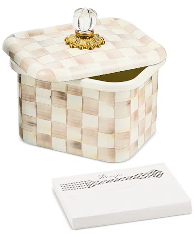 Mackenzie-childs Mocha Check Recipe Box In Neutral
