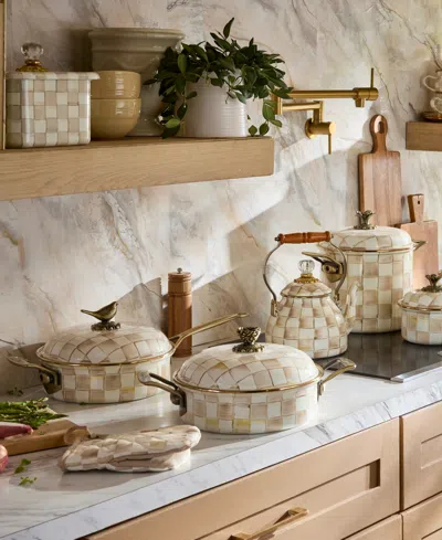 Mackenzie-childs Mocha Check Recipe Box In Neutral