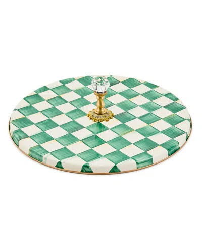Mackenzie-childs Emerald Check Cheese Course In Green