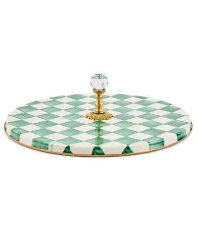 Mackenzie-childs Emerald Check Cheese Course In Green