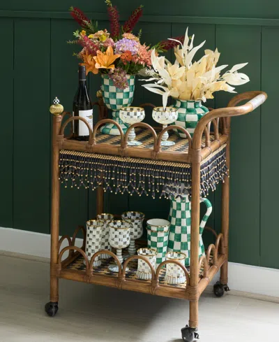 Mackenzie-childs Emerald Check Large Practical Pitcher In Green