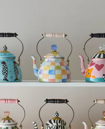 Mackenzie-childs Confetti Check 2-quart Tea Kettle In Multi