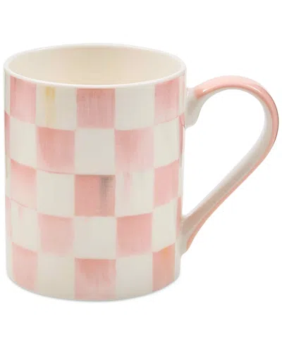 Mackenzie-childs Rosy Check Porcelain Mug In Pink