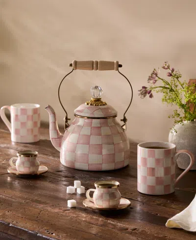 Mackenzie-childs Rosy Check Porcelain Mug In Pink