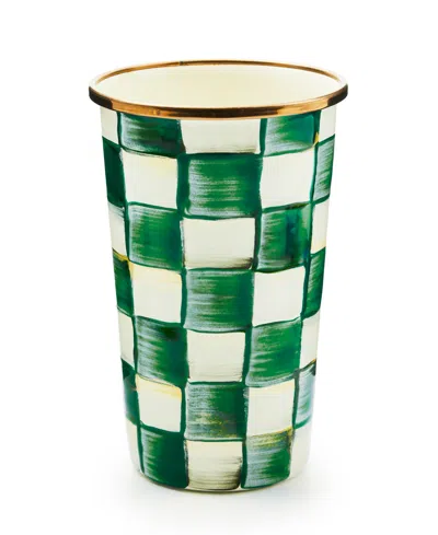 Mackenzie-childs Emerald Check 20 Ounce Tumbler In Green