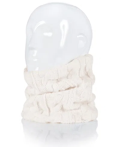 Heat Holders Emily Cable Neck Warmer Oblong Scarf In Neutral