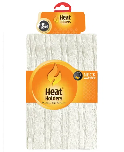 Heat Holders Emily Cable Neck Warmer Oblong Scarf In Neutral